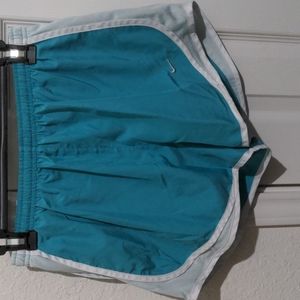 Nike Women's Athletic Shorts - Aqua and White